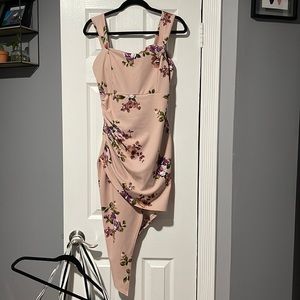 Pink floral high low dress